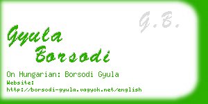 gyula borsodi business card